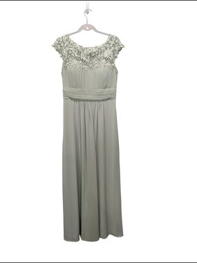 Ever Pretty Formal Dress XL US 10 Sage Green Lace Bodice Empire Waist Maxi